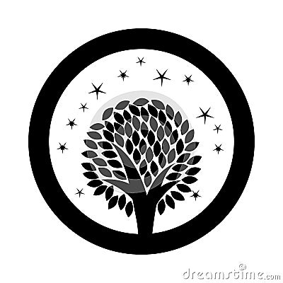 Tree plant ecological icon Vector Illustration