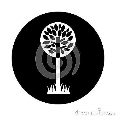 Tree plant ecological icon Vector Illustration