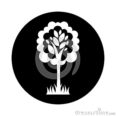 Tree plant ecological icon Vector Illustration