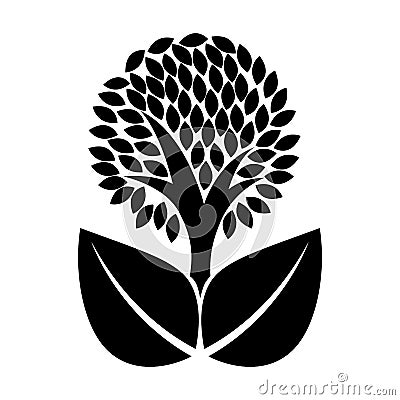 Tree plant ecological icon Vector Illustration