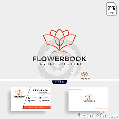 tree, plant and flower book education line logo template vector illustration icon element Vector Illustration