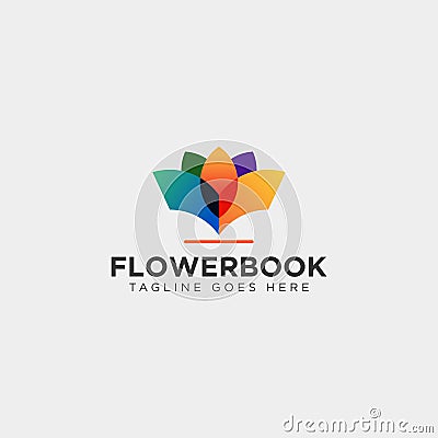 tree, plant and flower book education line logo template vector illustration icon element Vector Illustration