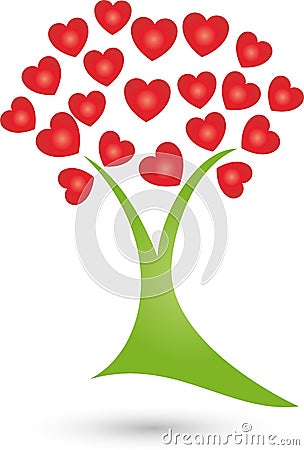 Tree, plant of heart, naturopath and wellness logo Stock Photo