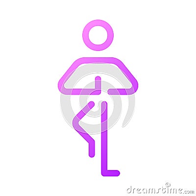 Tree pose pixel perfect gradient linear ui icon Cartoon Illustration