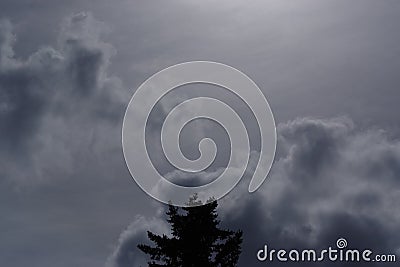 White Clouds and Dark sky Stock Photo