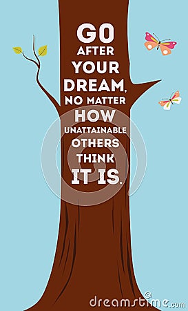 Tree with quote. Vector Illustration