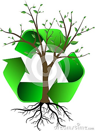 Tree and recycle Vector Illustration