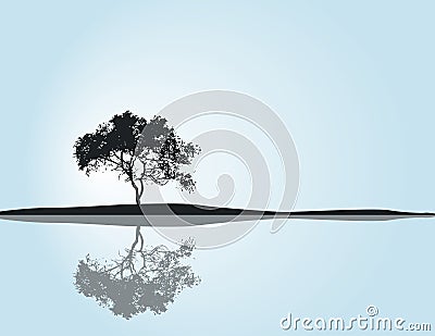 Tree reflection Vector Illustration