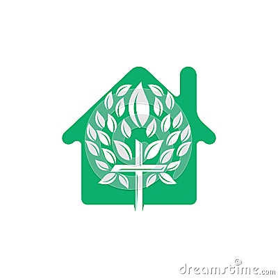 Tree religious cross symbol icon vector design. Vector Illustration