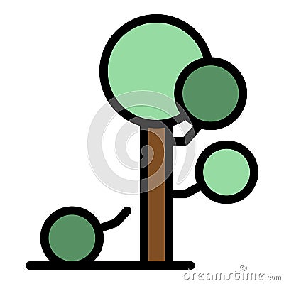 Tree removal icon vector flat Vector Illustration