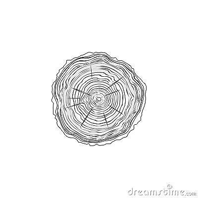 Tree rings. flat vector icon Vector Illustration