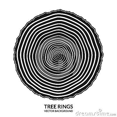 Tree rings and saw cut tree trunk symbol Vector Illustration