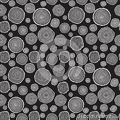 Tree Rings Seamless Vector Pattern Vector Illustration