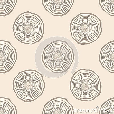 Tree Rings Seamless Vector Pattern. Vector Illustration