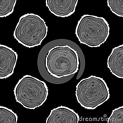 Tree Rings Seamless Vector Pattern. Vector Illustration