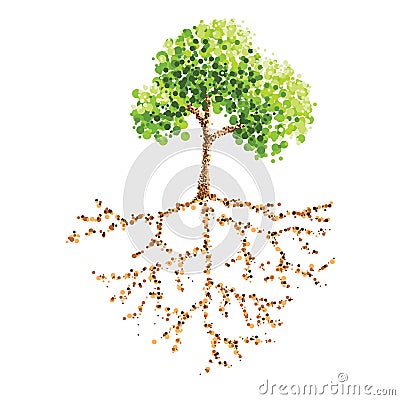 Tree and root Vector Illustration