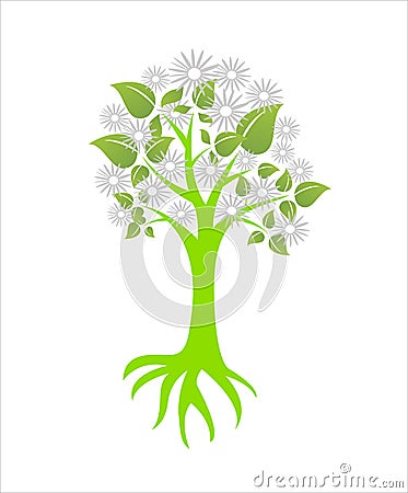 Tree root logo vector illustrations Cartoon Illustration