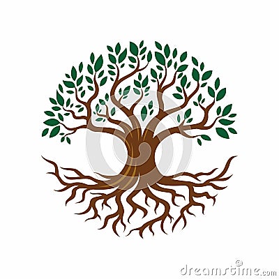 Tree and root design illustration Vector Illustration