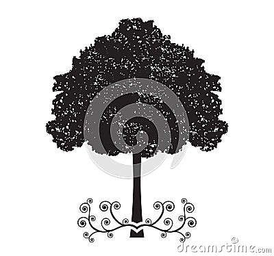 Tree with roots Vector Illustration