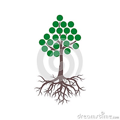 Tree And Roots icon, Tree And Roots logo Vector Illustration