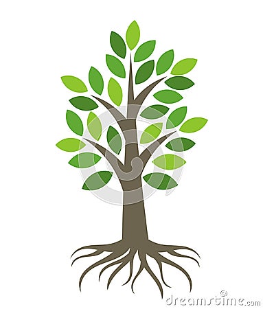 Tree with roots Vector Illustration