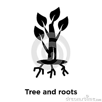 Tree and roots icon vector isolated on white background, logo co Vector Illustration