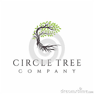 Tree and roots logo design vector isolated, abstract tree logo design Vector Illustration