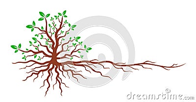 Tree with roots. Vector Illustration