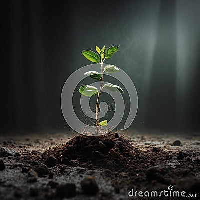 Tree sapling is a planting plot where the growth of trees begins. Planting trees in this way is an important process in creating Cartoon Illustration