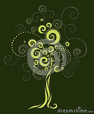 Tree shape from twirls Vector Illustration