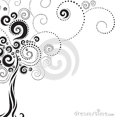 Tree shape from twirls Vector Illustration