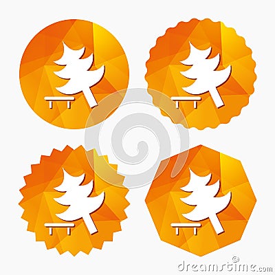 Tree sign icon. Break down tree symbol. Vector Illustration