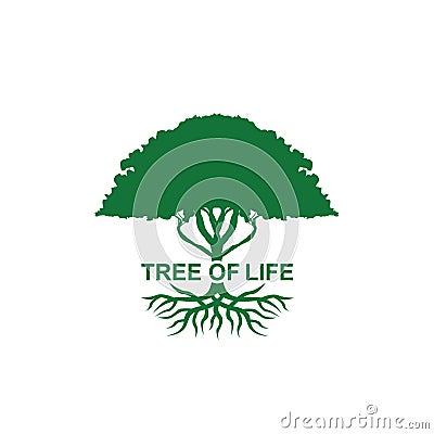 Tree of life Silhouette green Stock Photo