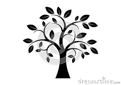 Decor Tree black silhouette clip art Vector Illustration