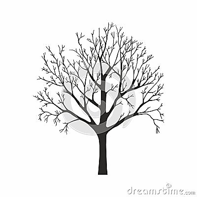 Tree silhouette on white background Vector Illustration