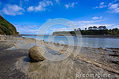 Tree sisters beach, New Zealand Stock Photo