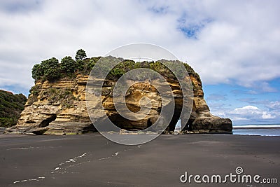 Tree sisters beach, New Zealand Stock Photo