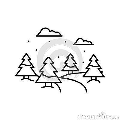 Tree, snow icon. Simple line, outline vector elements of landscape icons for ui and ux, website or mobile application Stock Photo