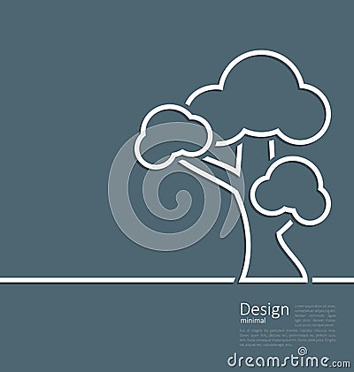 Tree standing alone symbol, design webpage, logo template Vector Illustration