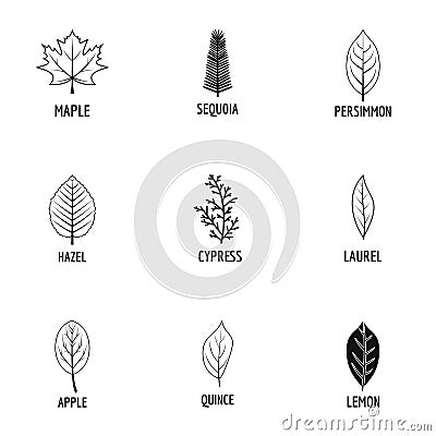 Tree structure icons set, simple style Stock Photo