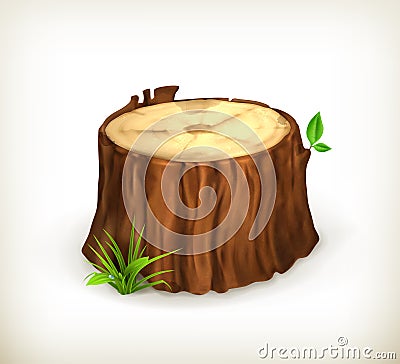 Tree stump Vector Illustration