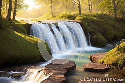 Tree stumps in water Use a slower shutter speed made with generative ai Stock Photo