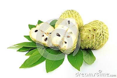 Tree Sugar Apple and leaves Stock Photo