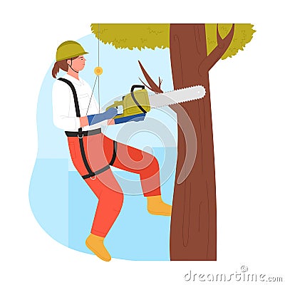 Tree surgeon arborist Vector Illustration