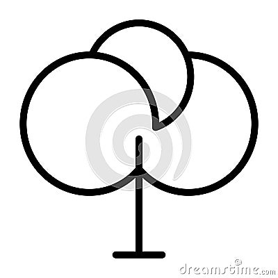 Tree Thin Line Icon 48x48. Simple Minimal Pictogram Vector Illustration