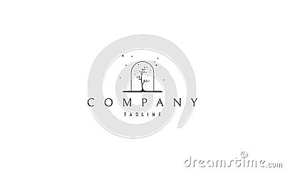 Tree Under Protect vector logo image Vector Illustration