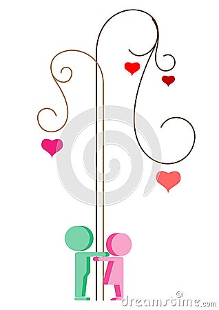 Tree of Valentine Vector Illustration