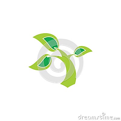 Tree wind blow symbol vector Vector Illustration