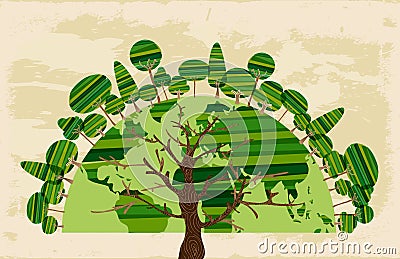 Tree world of trees concept Vector Illustration