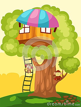 Treehouse Vector Illustration